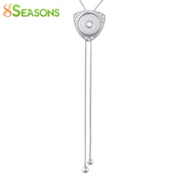 8seasons snaps buttons bolo tie necklace diy jewelry women fashion triangle heart round square 63cm long hole 6mm 1 pc