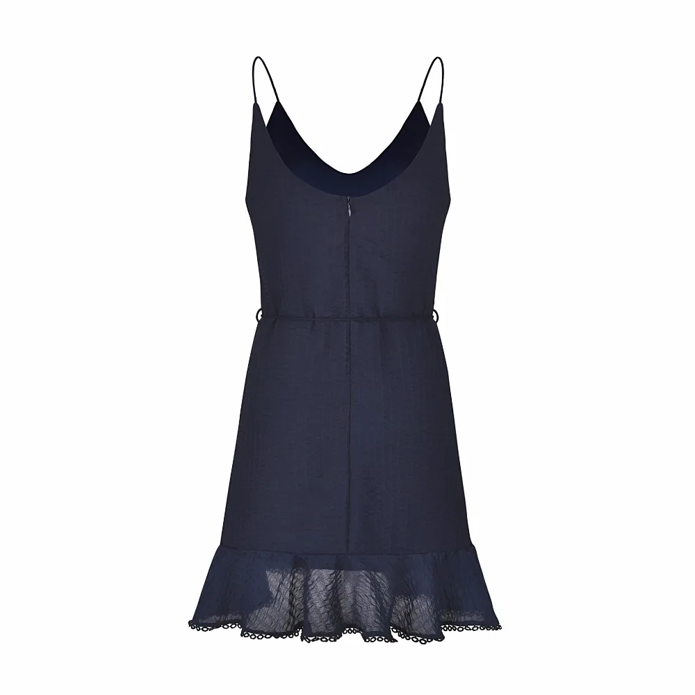 Женское короткое платье с открытой спиной AIMENUNU повседневное мини на бретельках