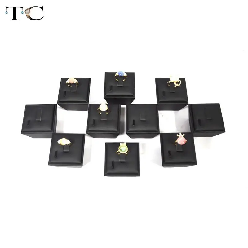 Новинка черная витрина для ювелирных изделий из искусственной кожи подставка