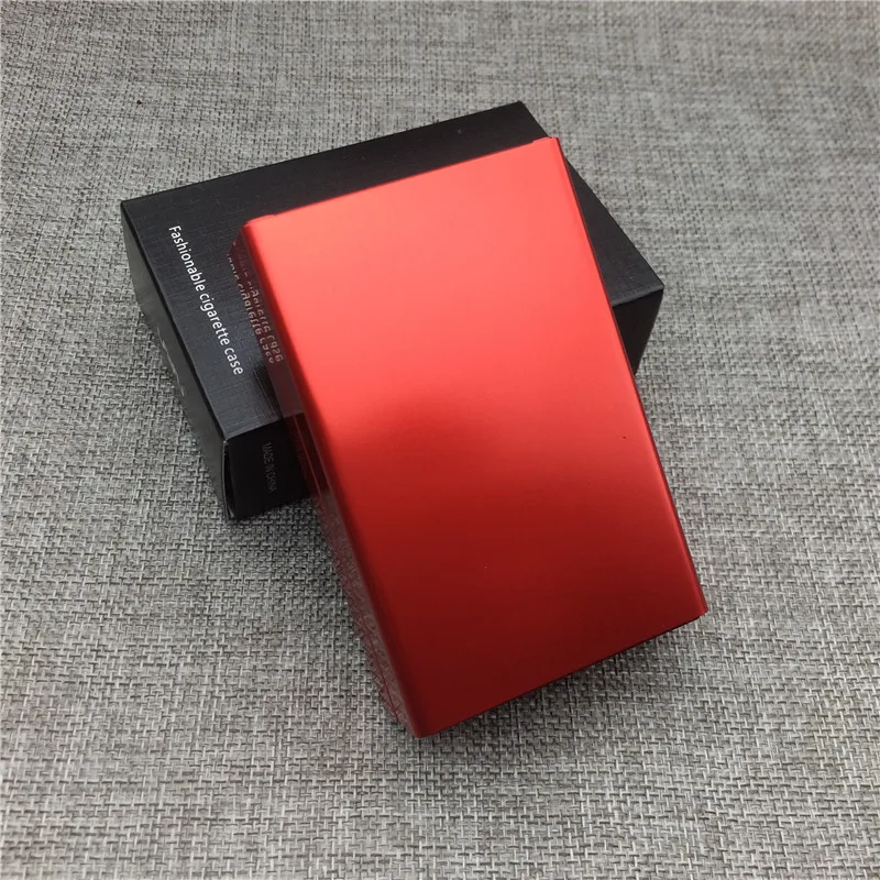 Solid Red Color Персонализированные Индивидуальные VJ день поцелуй медсестры и матроса мировой войны 2 Чехол для сигарет Карманный Алюминиевый Сплав слайд сигарета коробка дыма - Цвет: Solid Red Color