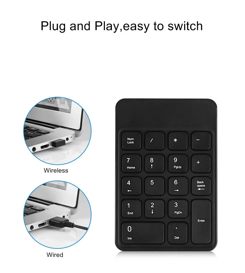 B O W HW157 Rechageable Bluetooth Беспроводная/2,4G Беспроводная 18 клавишная портативная цифровая клавиатура для ноутбука, настольного компьютера