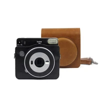 fujifilm instax square sq6 camera bag vintage pu leather case shoulder strap pouch camera carry cover protection bag
