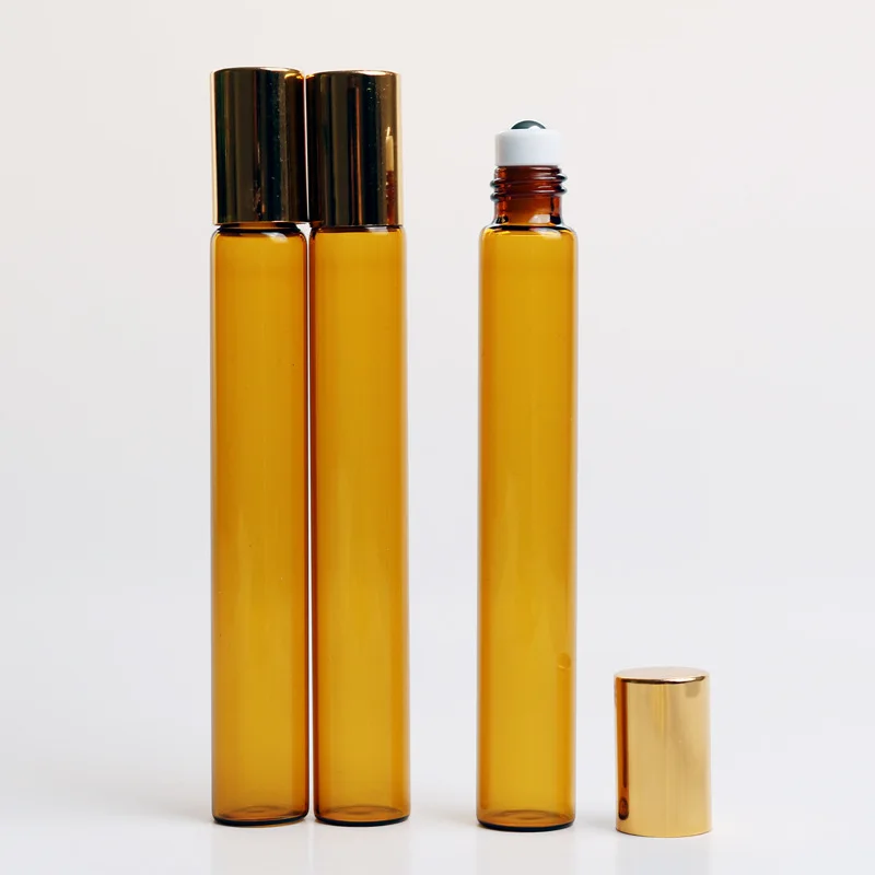 

DHL FREE 300pcs /lot 12ml amber roll on roller bottles for essential oils roll-on refillable perfume bottle deodorant containers