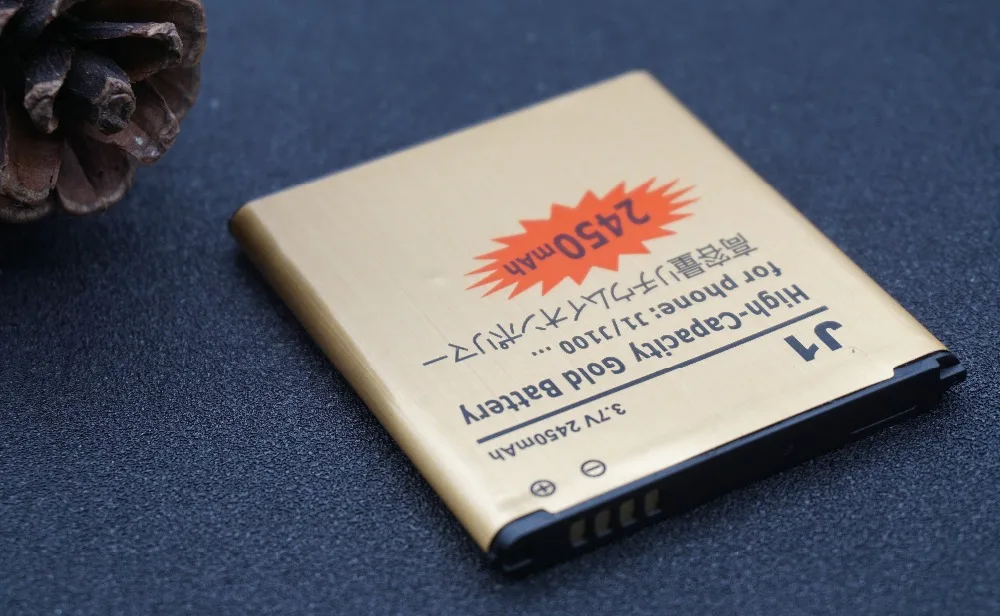 LehonS 1x2450 мАч Золотой сменный аккумулятор + ЖК зарядное устройство для Samsung Galaxy J1