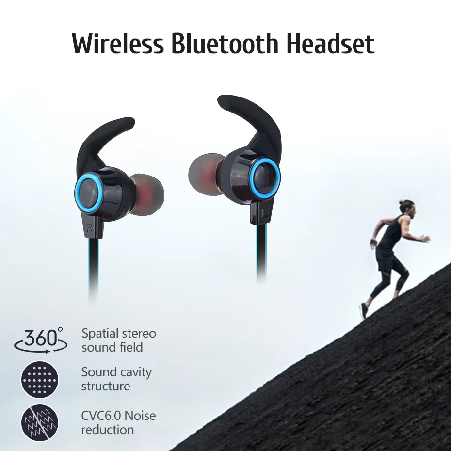 TOPYING беспроводные bluetooth наушники музыкальные телефон шейный браслет спортивные с