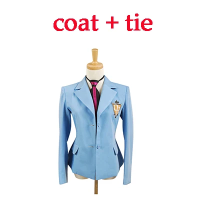 Coat and tie 4 шт. Ouran старшеклассник клуб школа Харухи Kyoya Hikaru Такаши костюм для косплея пиджак галстук рубашки и парик для мужчин и женщин - Color: Coat and tie