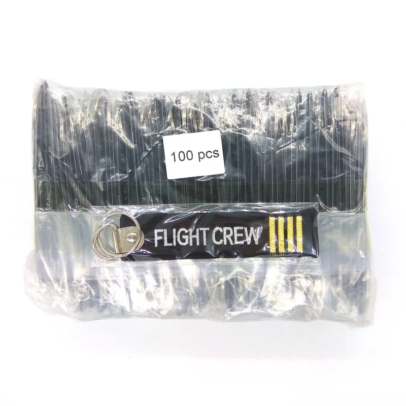 flight crew 100 шт/лот вышивка Kiss Me перед полетом брелок пилот женская сумка Подвеска автомобиль брелок авиационный капитан багажная бирка оптом - Цвет: flight crew