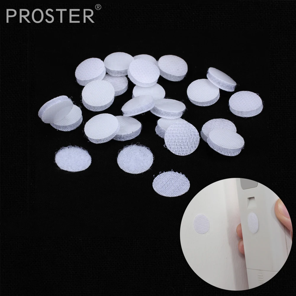 Proster 100 pairs Hook and Loop Dots Self Adhesive 2cm Nylon Fabric White Coins Sticky Back Fastening dots hook loop tape |