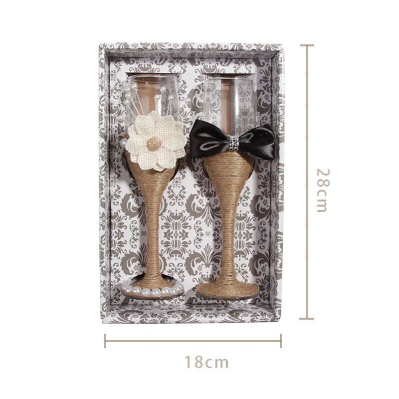 Комплект из 2 предметов модные свадебные бокалы хрустальные для шампанского