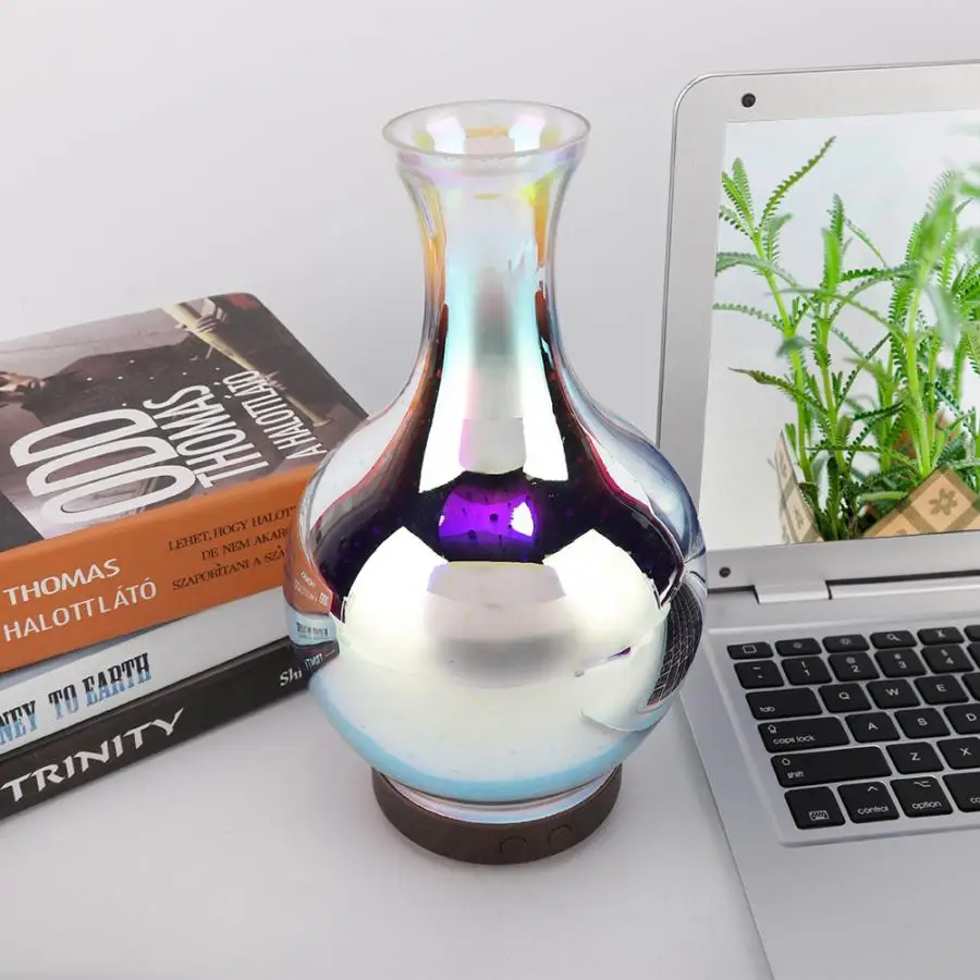 3D Led Ночник светильник увлажнитель воздуха стеклянная ваза Форма Арома эфирное
