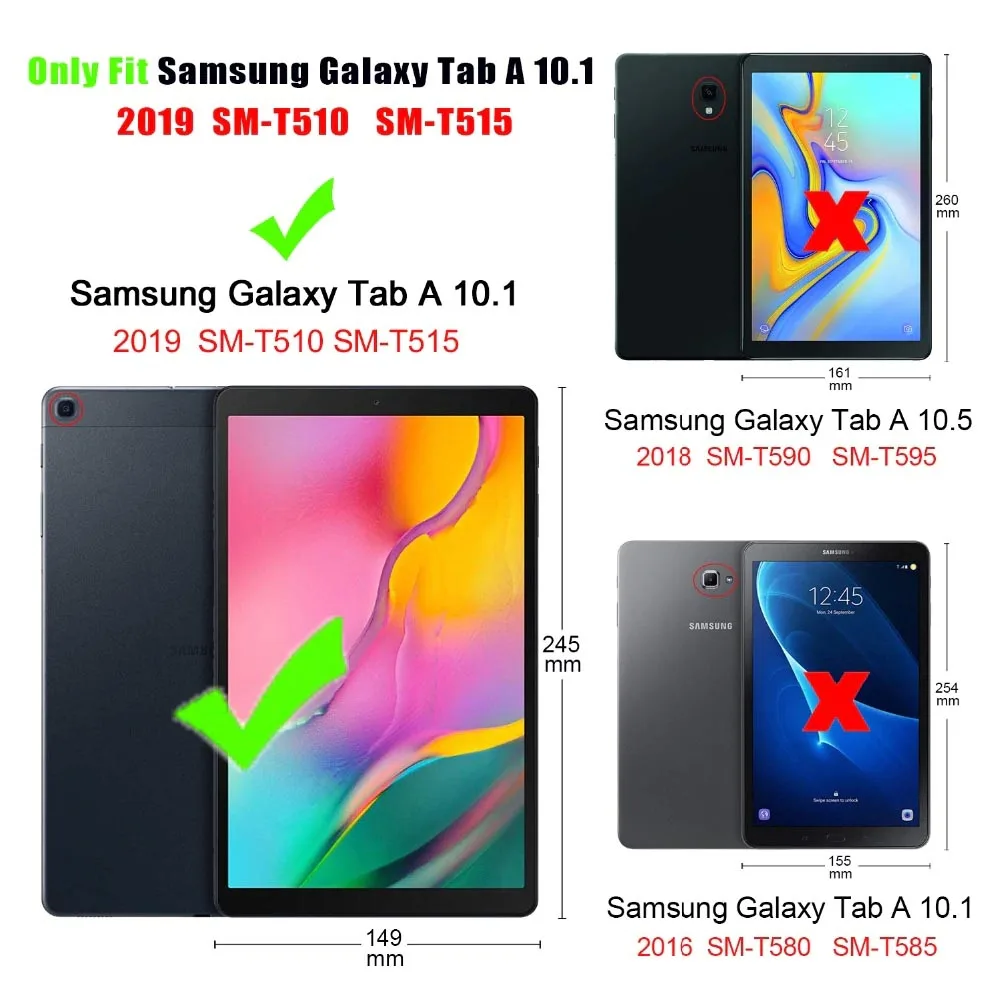 Тонкий складной магнитный чехол подставка из искусственной кожи для Samsung Galaxy Tab A