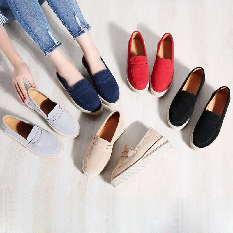 Женская обувь на плоской подошве красная повседневная толстой мягкой с