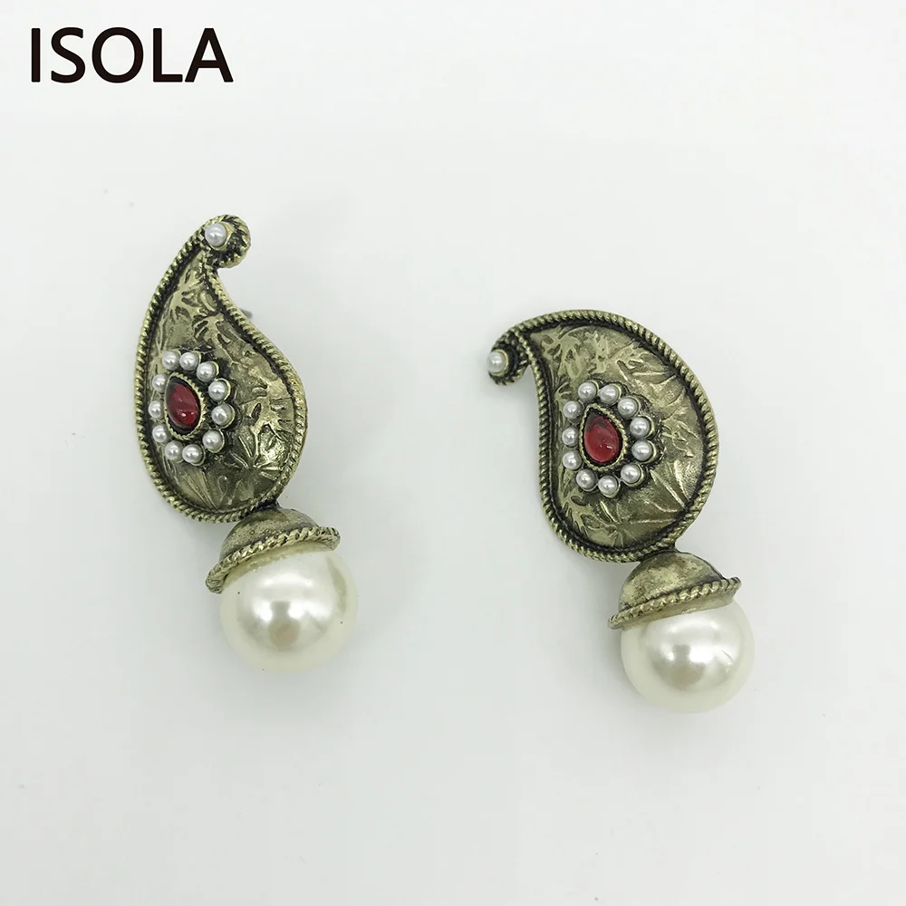 ISOLA Большая Жемчужная объемная люстра кашмирские серьги в индийском стиле