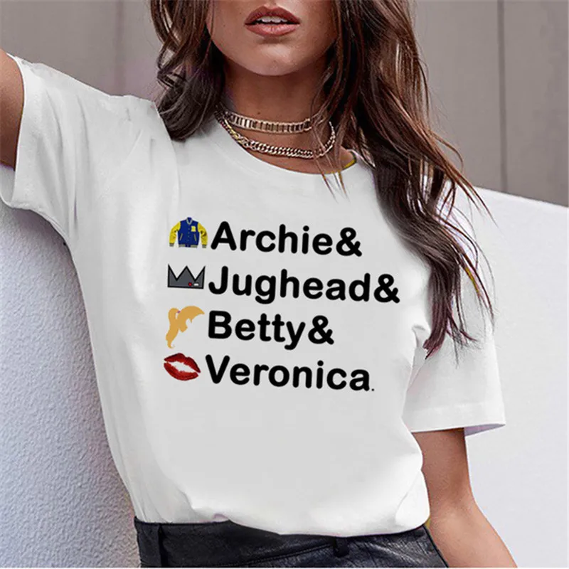 Футболка с буквенным принтом Jughead Jones женская одежда 2019 | Женская