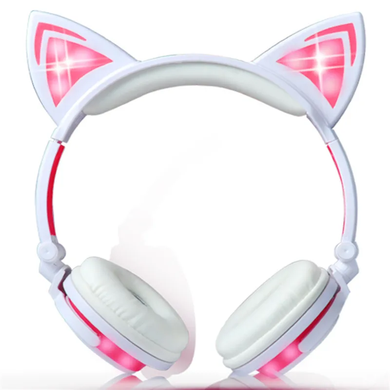LIMSON Проводные Детские Наушники Cat Ear Headset Складные Стерео Светодиодный Мигает 3 5