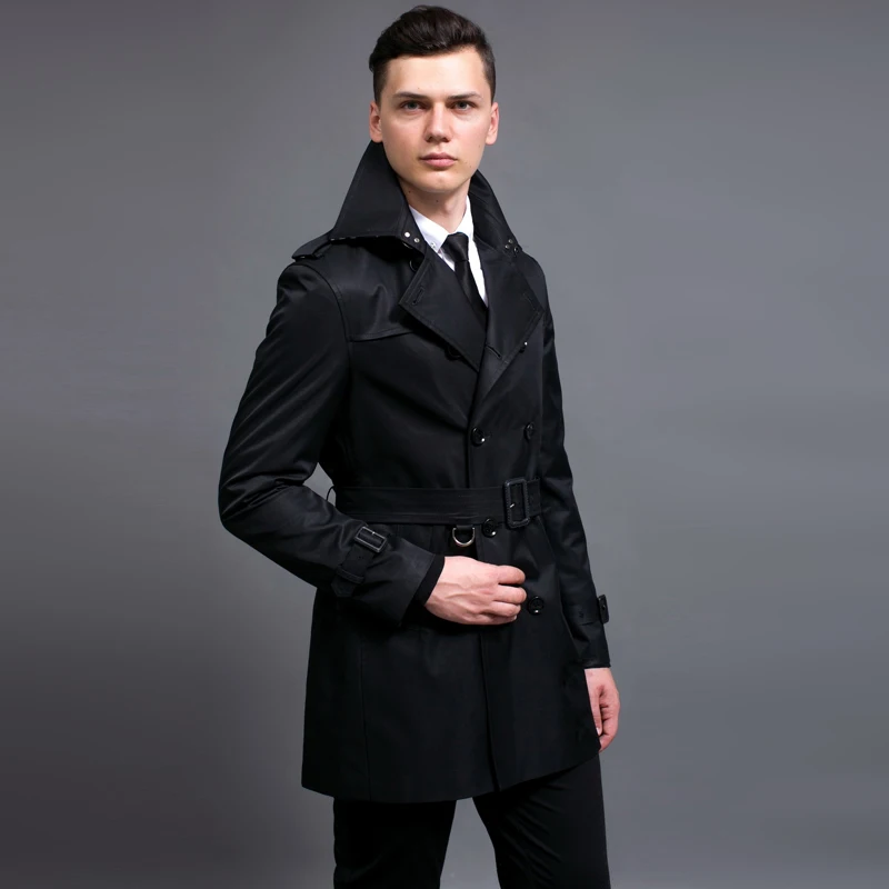 Minglu протектор средней длины мужские пуховые пальто Роскошные однотонные Цвет