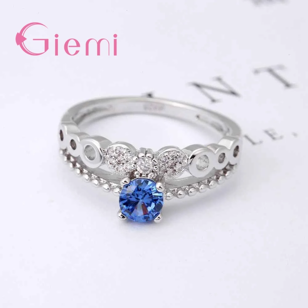 Женское кольцо из серебра 925 пробы с синим кружевом|Кольца| |