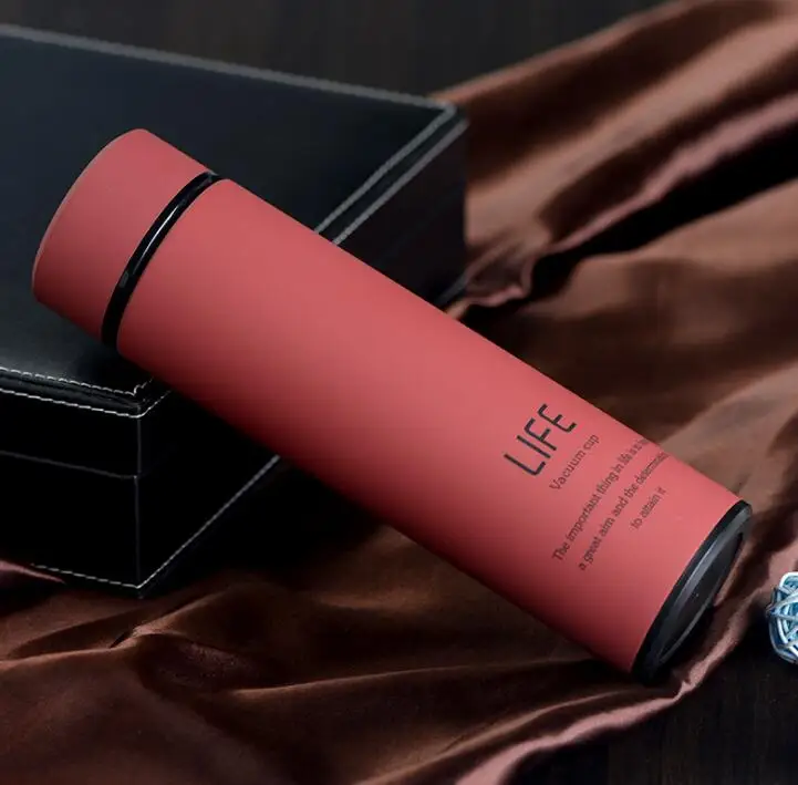 Red 1 TECHOME 500 мл термосы из нержавеющей стали Термокружка сохраняющая тепло холодная бутылка термо кофе для мужчин и женщин - Цвет: Red 1