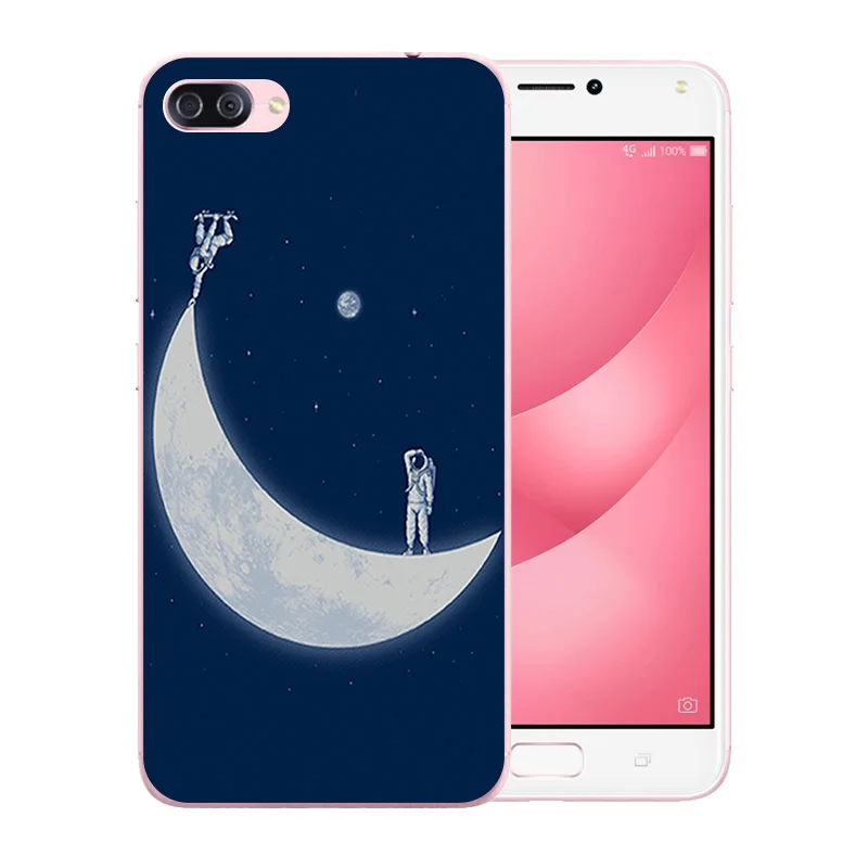 Чехол для телефона Asus ZenFone 4 Max ZC554KL Space Moon Pattern задняя крышка из ТПУ силикона