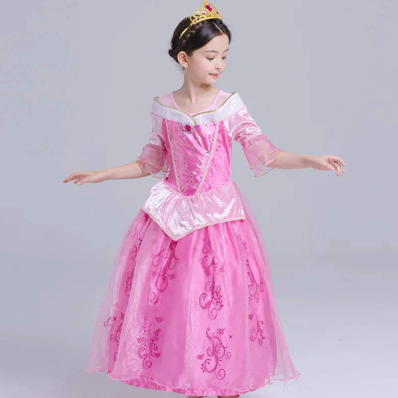 Gilr Princess Aurora Dress up Beauty and the Beast Auraro Cosplay Costume Children Halloween Christmas Party Clothing Fantasy | Детская