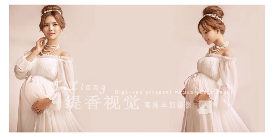 Новинка 2017 г. белое кружевное платье в Королевском Стиле для беременных