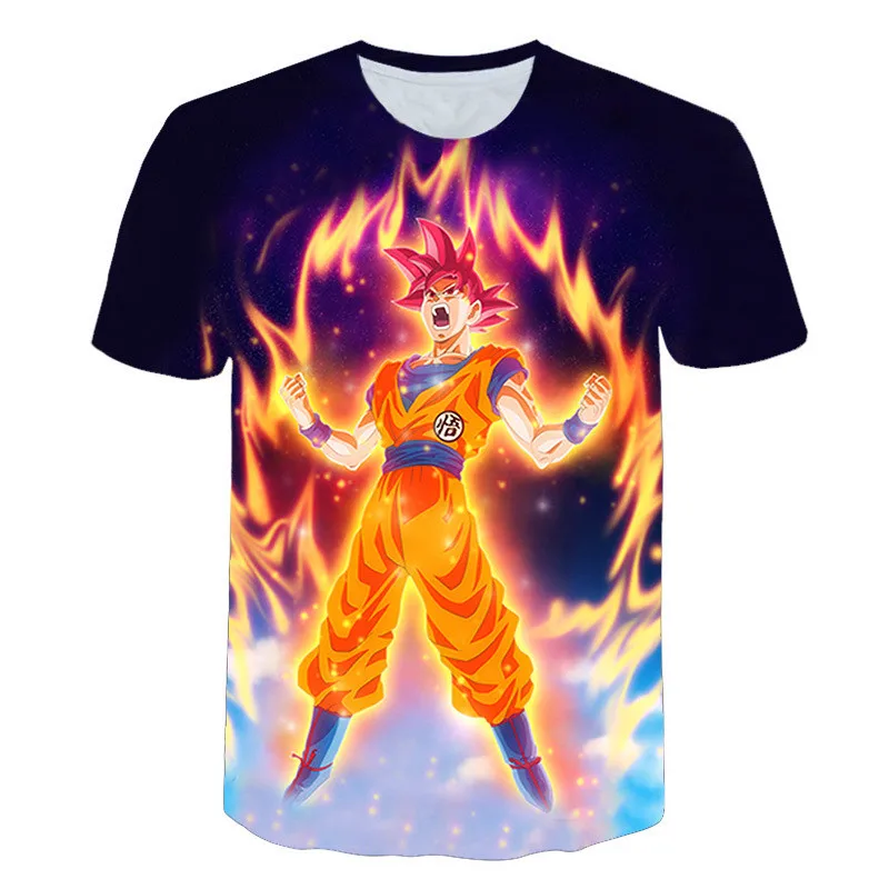 Одежда для родителей и детей с 3D принтом Dragon Ball модные летние футболки короткими