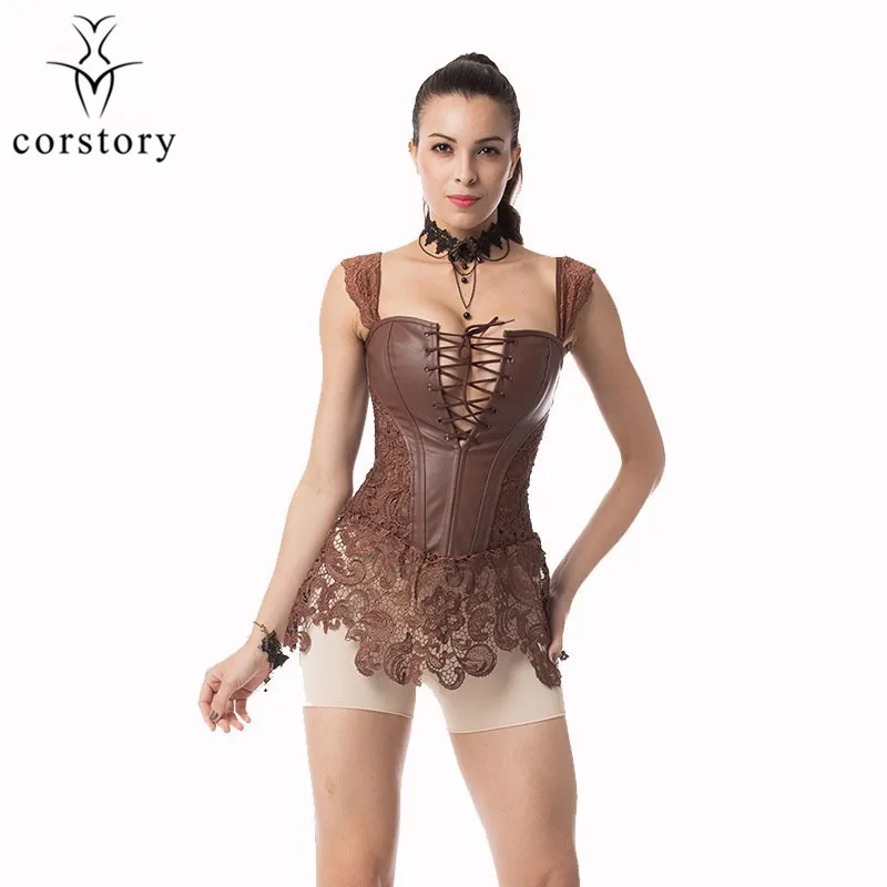 Корсет Corstory из искусственной кожи для вечерние худения винтажный Модный Топ в