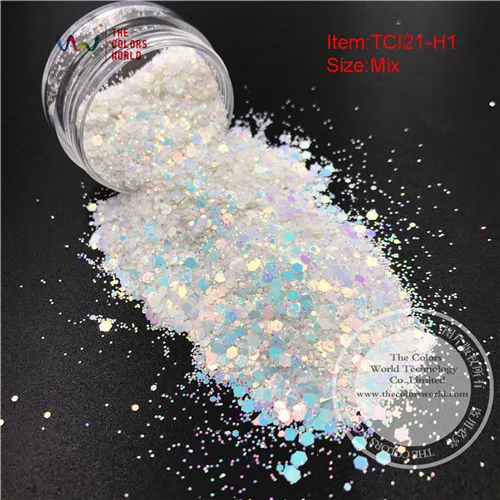 TCI21-H1 200g TCT-052, Рождественская, Снежная серия, 12 видов, белый цвет, глайтер, блестки для украшения ногтей, краска для тела, сделай сам, украшение - Цвет: TCI21-H1 200g