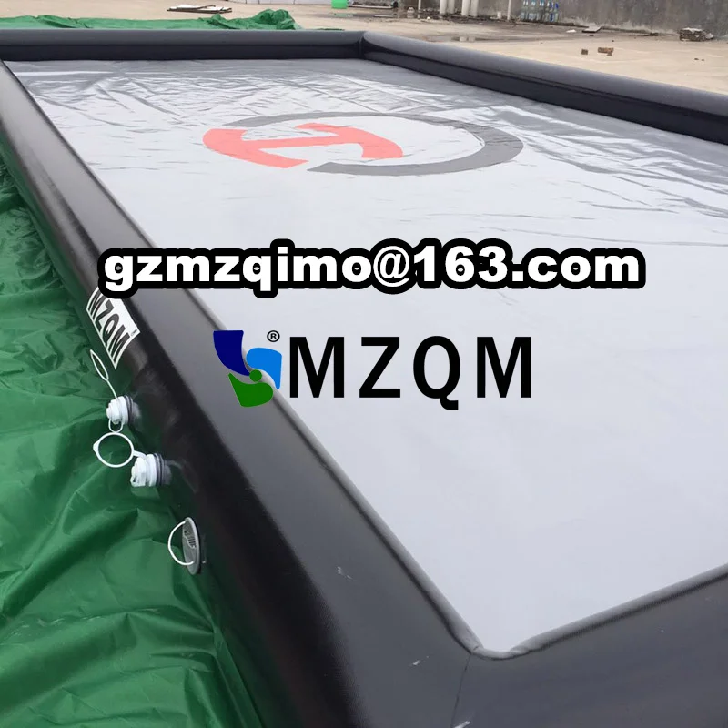 저렴한 6x3m 공기 펌프를 가진 고품질 주문을 받아서 만들어진 물 격리 매트 PVC 휴대용 차고 바닥 세차 매트 물 격리 매트