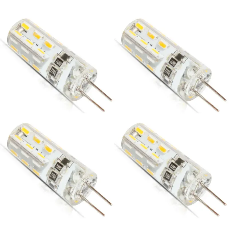 4 шт. в упаковке G4 светодиодный светильник лампы 24 3014SMD энергосберегающие 3 Вт AC/DC