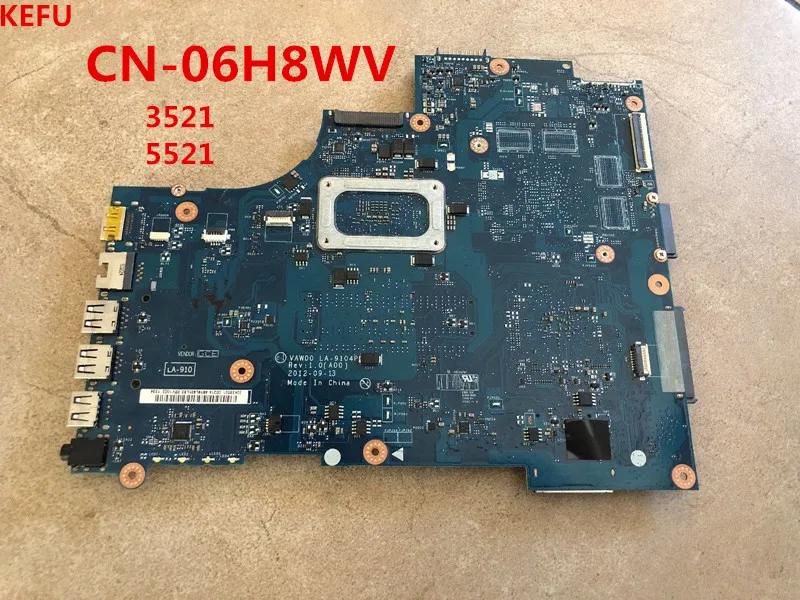Материнская плата KEFU для ноутбука Dell 3521 5521 женская модель 06H8WV 6H8WV DDR3L с