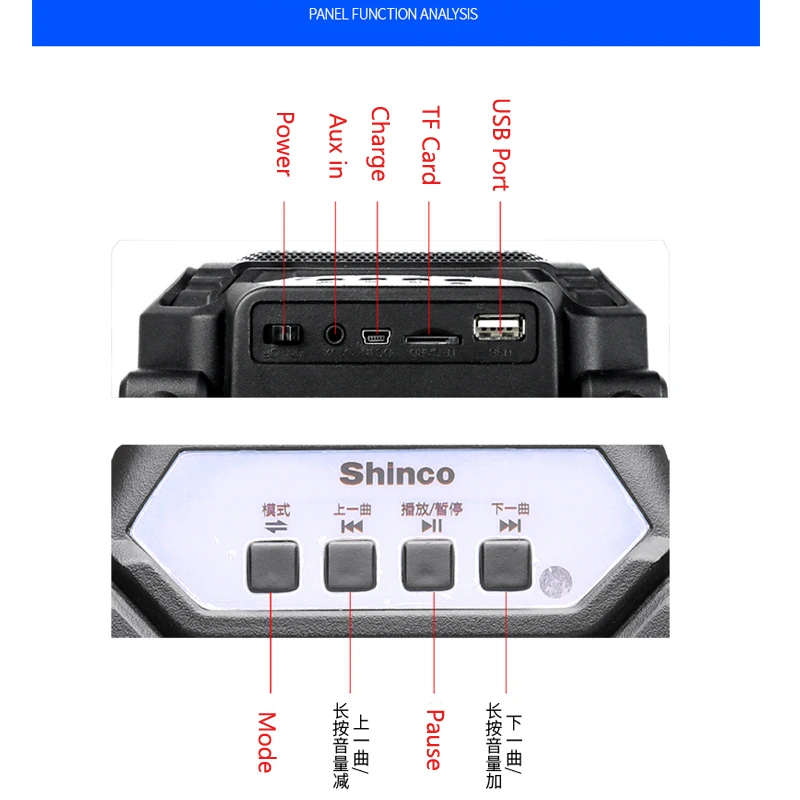 Портативные активные колонки 5 дюймов В Hi Fi с литиевым аккумулятором Bluetooth MP5