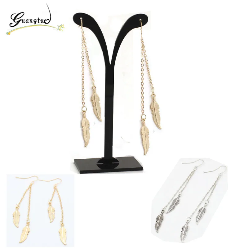 Женские винтажные серьги подвески в форме крыла 1 пара золотистого/серебристого