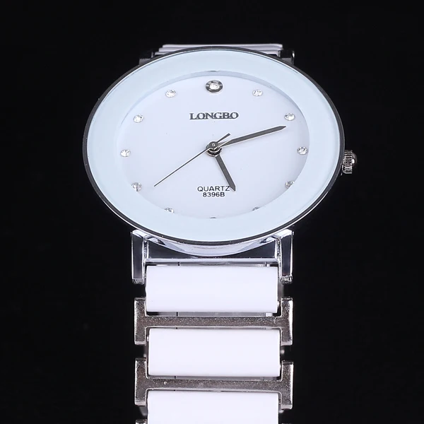 Lovers watch fashion rhinestone crystal white ceramic stainless steel Japan quartz brand name new with tags drop shipping | Наручные часы