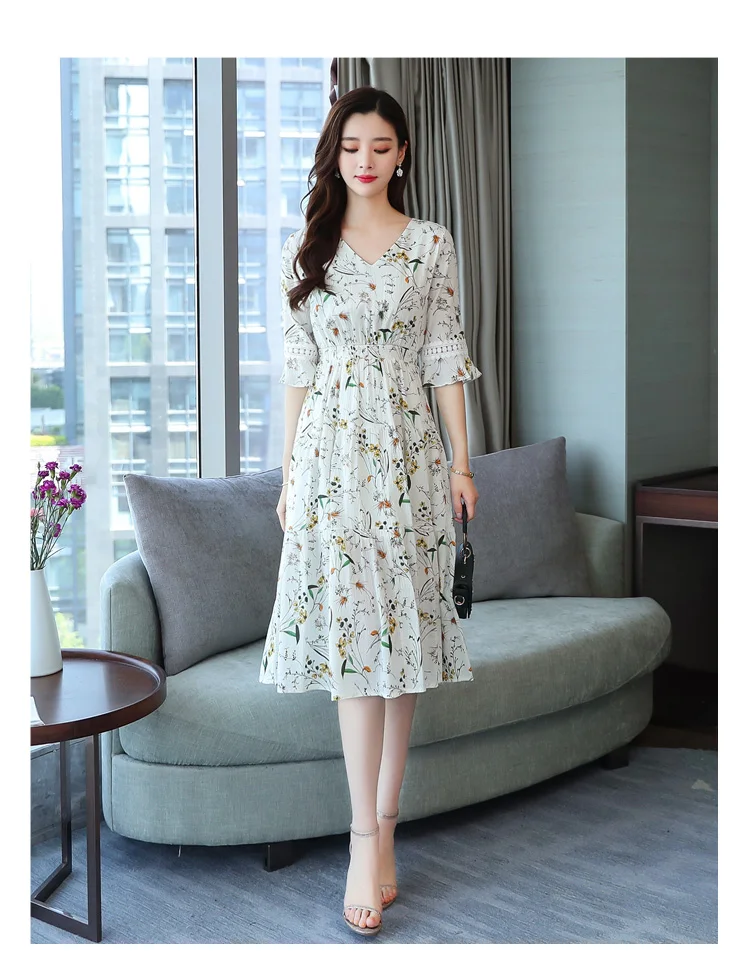 Женское винтажное элегантное белое хлопковое платье миди в стиле бохо, летнее пляжное платье размера плюс с цветочным рисунком, женские облегающие вечерние платья