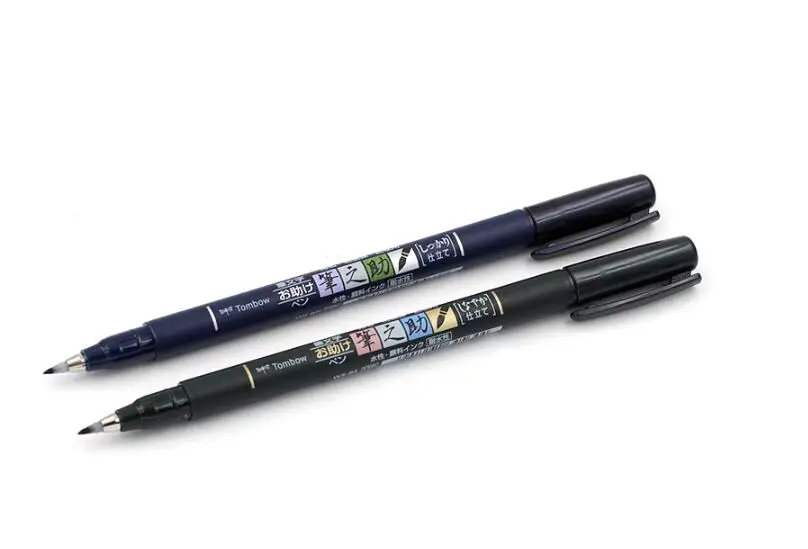 TOMBOW кисть с надписью каллиграфия ручка тонкая/наконечник кисти черные чернила художественный маркер японские канцелярские принадлежности