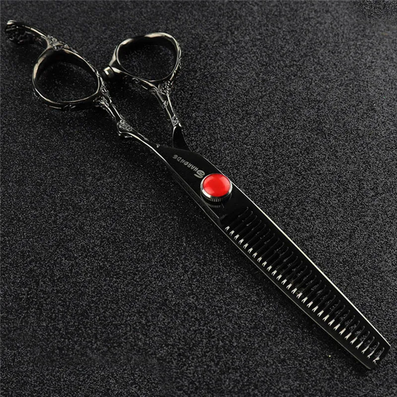 black thinning 6 дюймов ножницы для ухода за собаками профессиональные tesoura tijeras makas грумер для кошек и собак Ножницы Для Стрижки Волос филировочные - Цвет: black thinning