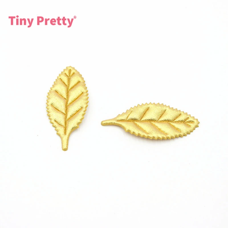 100 шт металлических Золотые листья деревьев аппликации тиснением тканевый лист