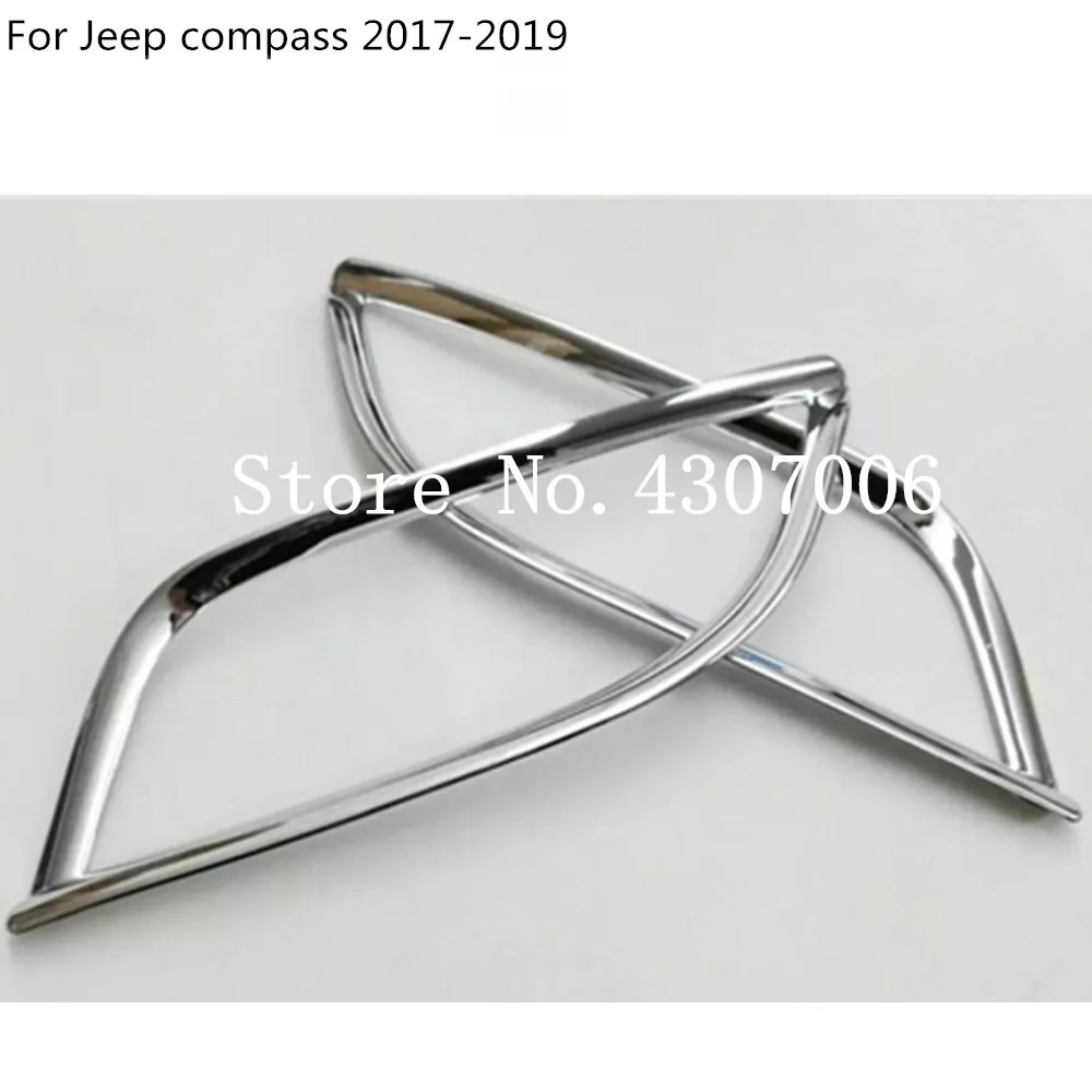 Car Body Styling Chrome Rear Tail Fog Cover Light Frame Lamp Side Molding Trim 2pcs For Jeep Compass 2017 2018 2019 2020 2021 | Автомобили