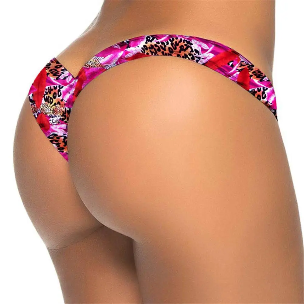 Red Leopard Сексуальный Бразильский бикини с треугольным вырезом,, купальная одежда для женщин, женские стринги, танга, мини микро плавки, трусики, нижнее белье, V87 - Цвет: Red Leopard