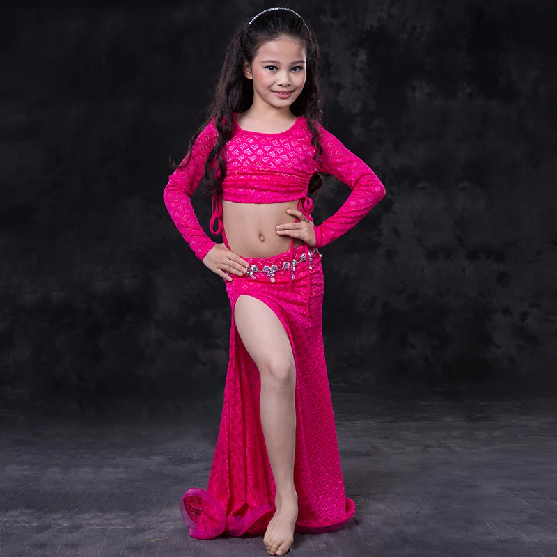 

Sexy Belly Dance Suit For Girl Rose/Red/Blue Yellow Professional Indian Stage Schoolgirl Ballroom Rehearsal Skirt Costumes Q4027