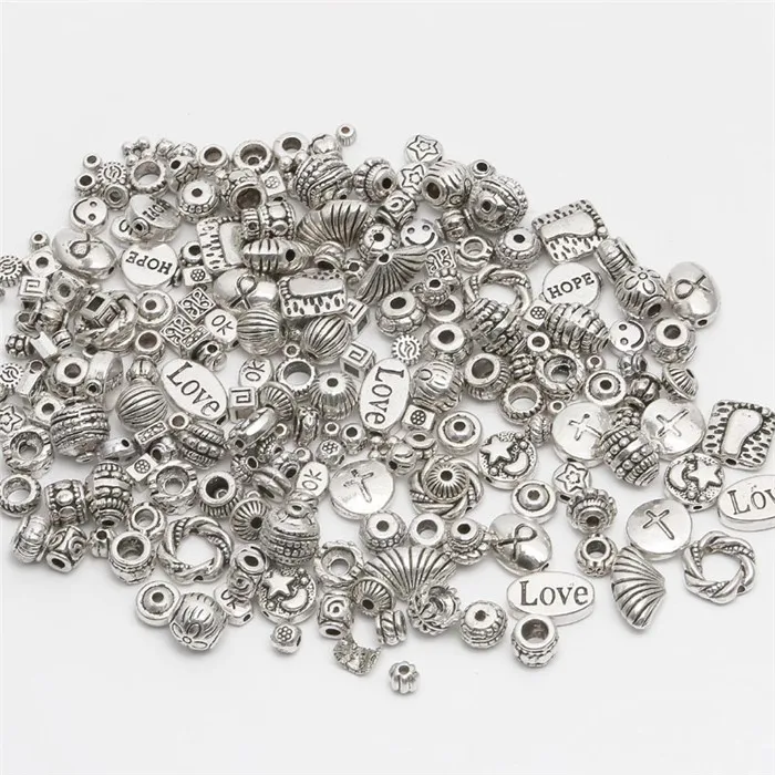 Смешанные тибетские серебряные металлические разделительные бусины подходят
