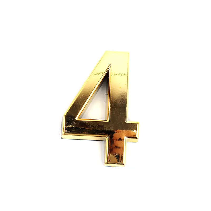 4 1 шт. номерной знак 0,1, 2,3, 4,5, 6,7, 8,9, современный золотой самоклеющийся дверной номер дома, квартиры, отеля, офиса, автомобиля DIY Декор таблички - Цвет: 4