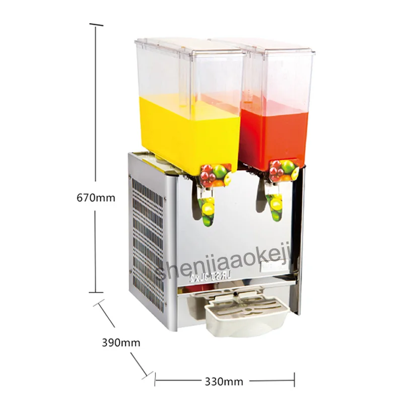 

Two-cylinder juice machine Drink container 9L *2 Commercial Juice Dispenser Cool & Mixing Beverage Machine 220v 280W 1pc