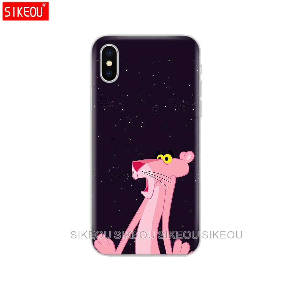Силиконовый чехол для телефона Iphone 6X8 7 6s 5 5S SE Plus 10 XR XS Max Розовая пантера |