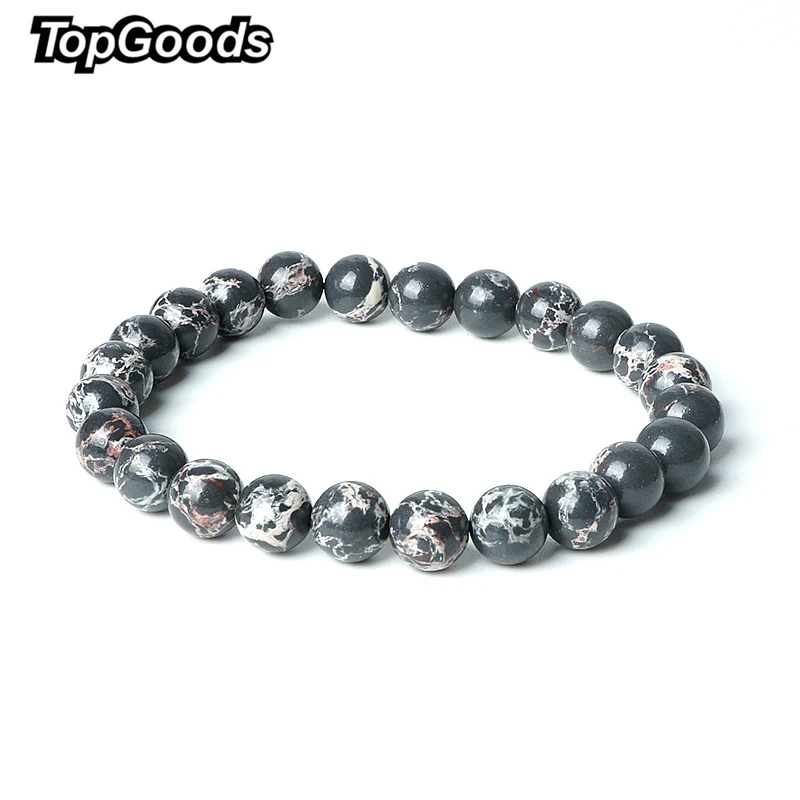 Браслет из натурального камня черного цвета 8 мм браслеты каменных бусин