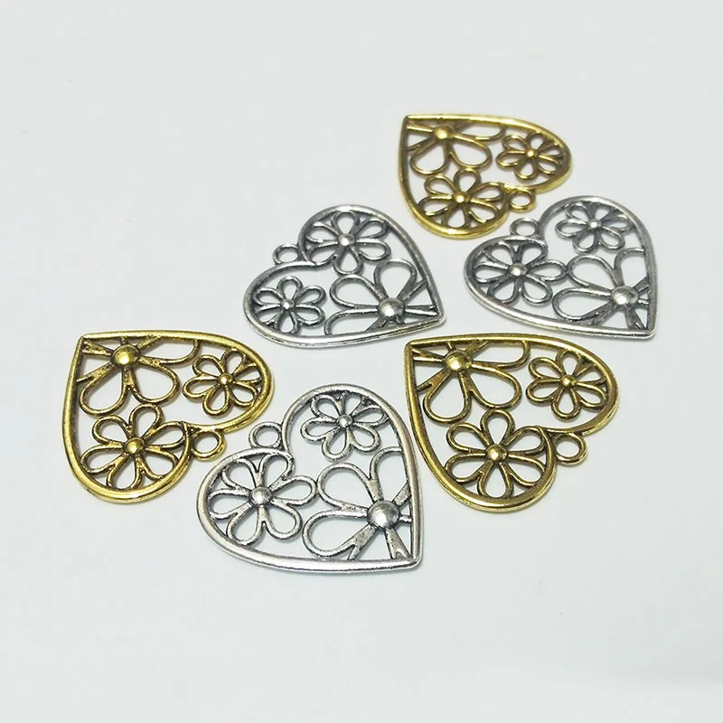 Полые серьги в форме сердца с перьями подвеска для цепочки бусинами ювелирные