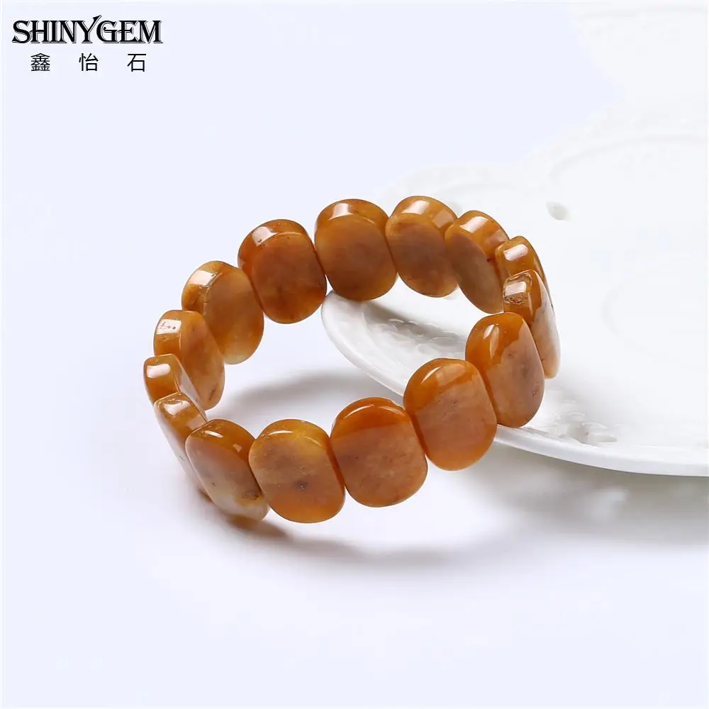 ShinyGem 13*18 мм овальные желтые нефриты браслеты и DIY ручной работы эластичные
