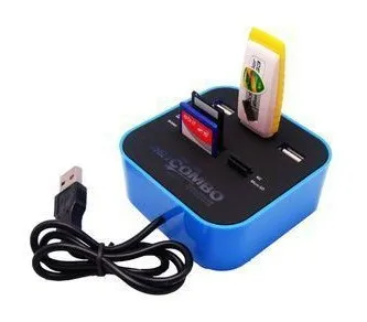 Универсальный 3-портовый Удлинитель USB 2 0 Hub Combo SD/MMC/M2/MS MP-устройство для чтения