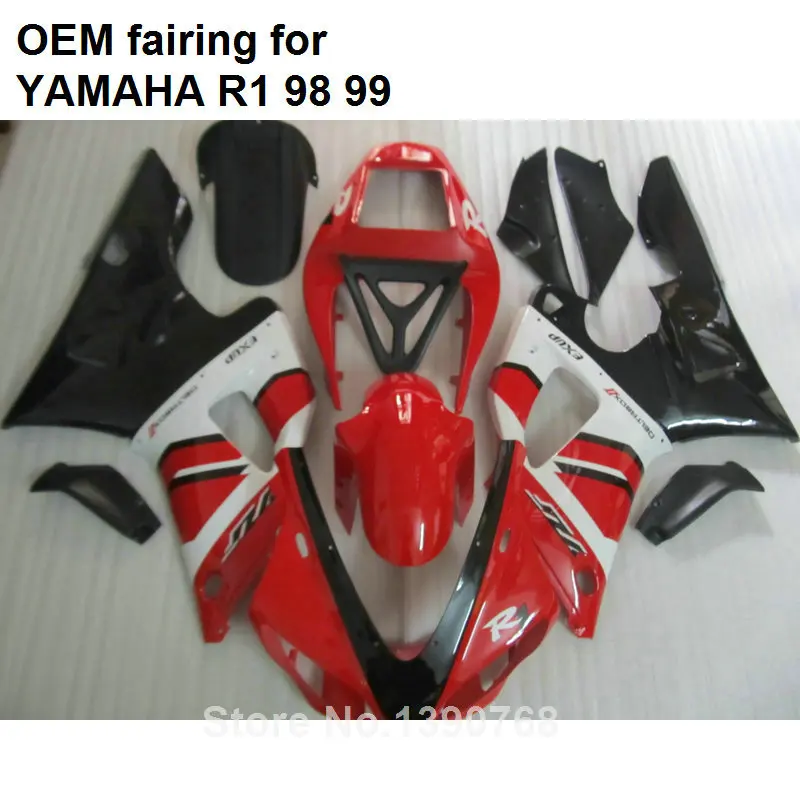 

Injection molding free customize fairing kit for Yamaha YZF R1 1998 1999 red black white fairings set YZFR1 98 99 CN13